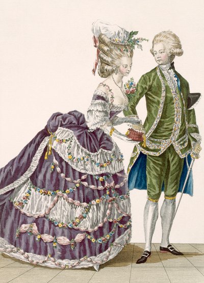 Young woman and her husband attending a court gala, plate no.112 from 